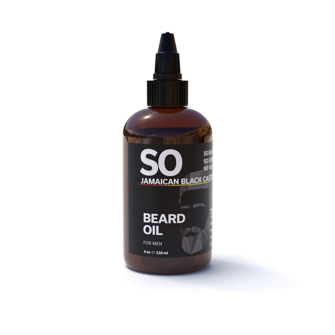 SO Jamaican Black Castor Oil Fast Absorbing, Promote Beard and Hair Growth, Best Oil for Men's & All Hair Textures, Grow Strong Healthy Hair, Brown, Bamboo Lotus, 2 Fl Oz