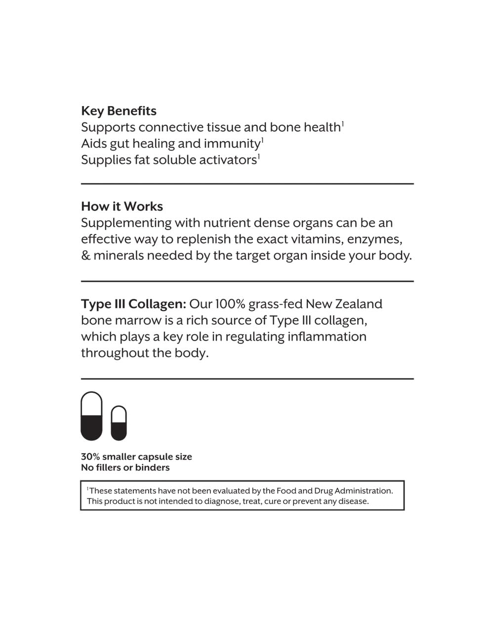 ProMix Nutrition Grass-Fed Beef Bone Marrow Supplement | Rich in Collagen, Vitamins & Minerals - Raw & Freeze Dried | - 180 Gelatin Capsules