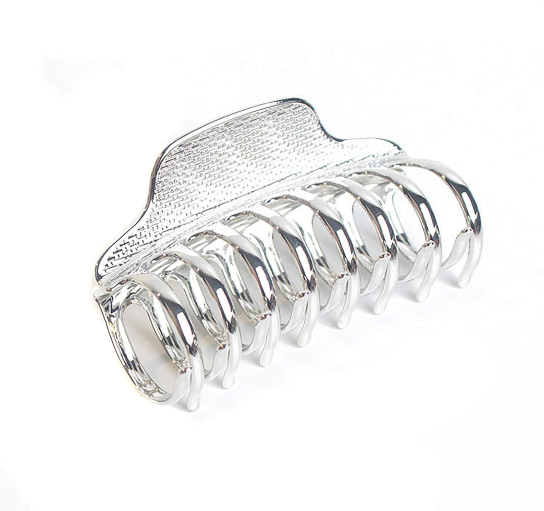 Fodattm Silver: Girls Fashion Vintage Alloy Hair Jaw Clips Hair Clamp Large Punk Hairpins Hair Claw Women Hair Updo Grip Bath Accessories For Thick Hair (Silver)