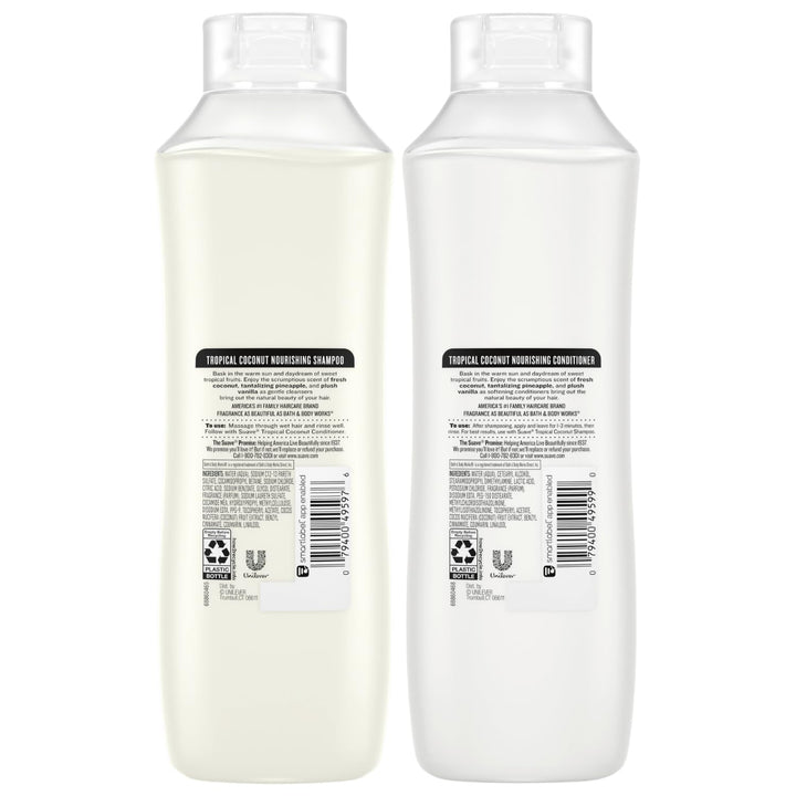 Suave Shampoo & Conditioner Set, Tropical Coconut – Everyday Nourishing Formulas with Coconut Extract & Vitamin E, 22.5 Oz Ea (2 Piece Set)