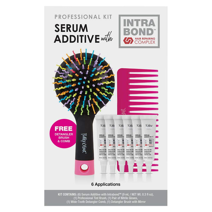 Punky Professional Serum Additive Kit with IntraBond Hair Repair Treatment – Strengthens & Protects Hair, Includes Free Detangler Brush & Comb, 6 Applications