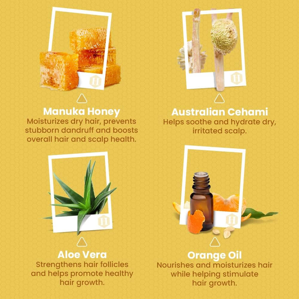 Hair Growth Shampoo for Women with Manuka Honey - Best Shampoo for Thinning Hair and Hair Loss - Sulfate-Free Shampoo for Color-Treated hair and Dry Scalp Hydrating Shampoo (16 oz)