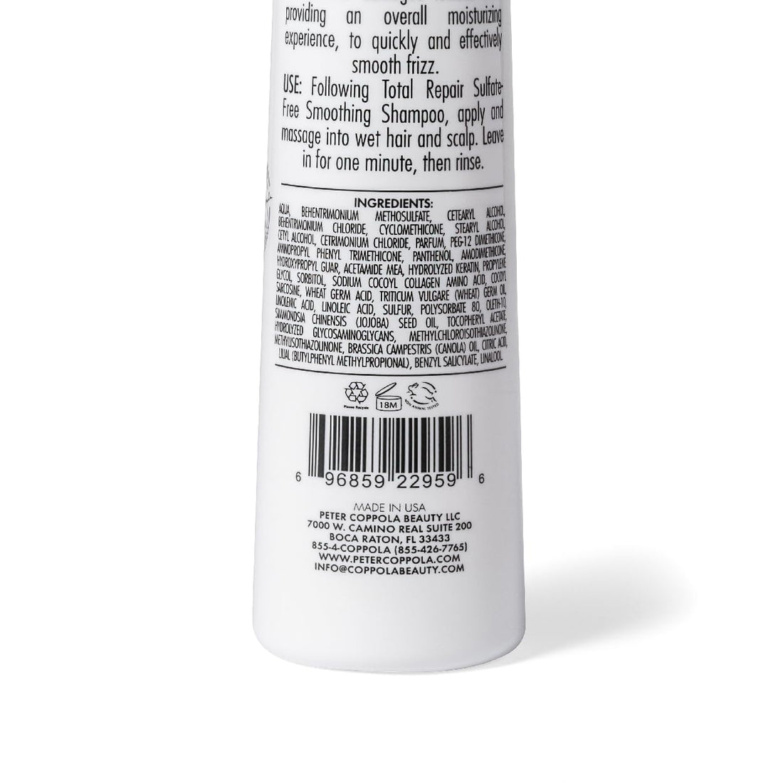 PETER COPPOLA Total Repair Conditioner - Keratin Protein - Repairs Damaged Hair - Color Safe - 33.8 Fl Oz