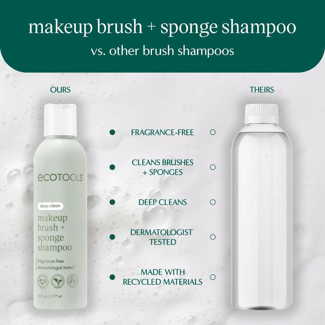 eco Tools Cruelty Free Makeup Brush Cleansing Shampoo, 170g