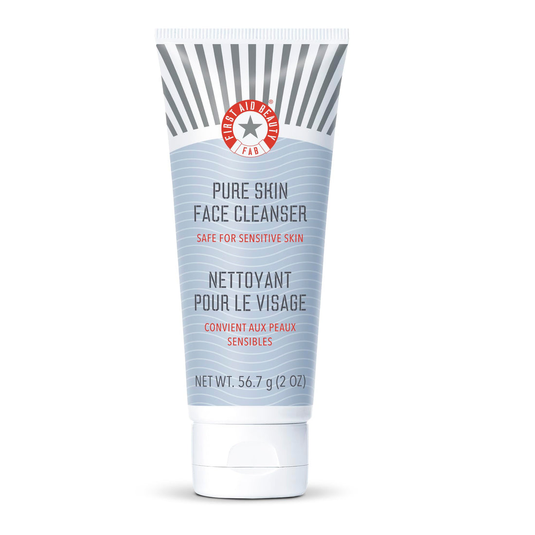 First Aid Beauty - Pure Skin Face Cleanser, Effectively Removes Makeup, Dirt, and Impurities, Gentle Cleanser Leaves Skin Soft & Supple, Safe for Sensitive Skin, Fragrance Free, 2 oz