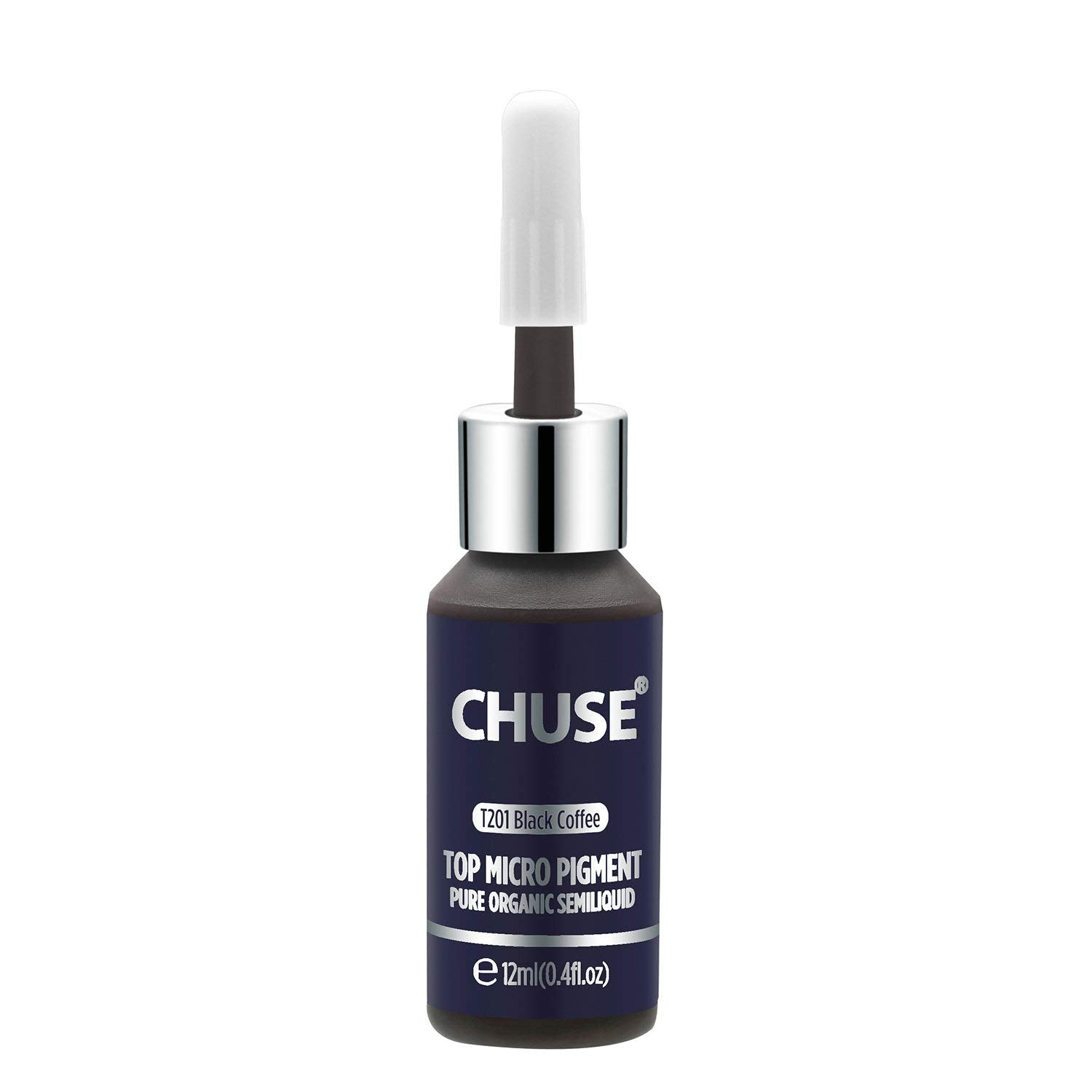 CHUSE T201, 12ml, Black Coffee, Passed SGS, DermaTest Top Micro Pigment Cosmetic Color Permanent Makeup Tattoo Ink