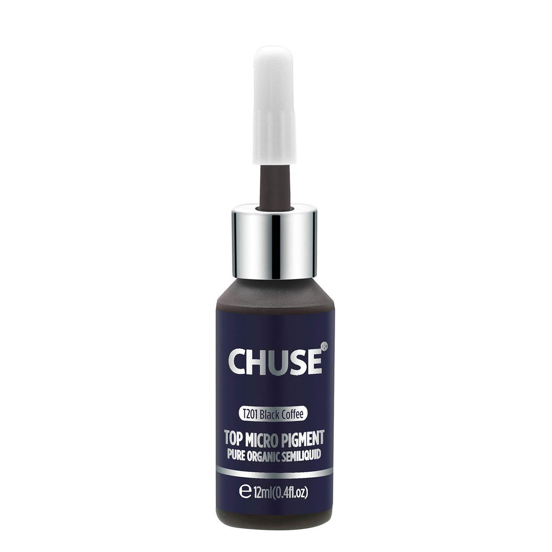 CHUSE T201, 12ml, Black Coffee, Passed SGS, DermaTest Top Micro Pigment Cosmetic Color Permanent Makeup Tattoo Ink
