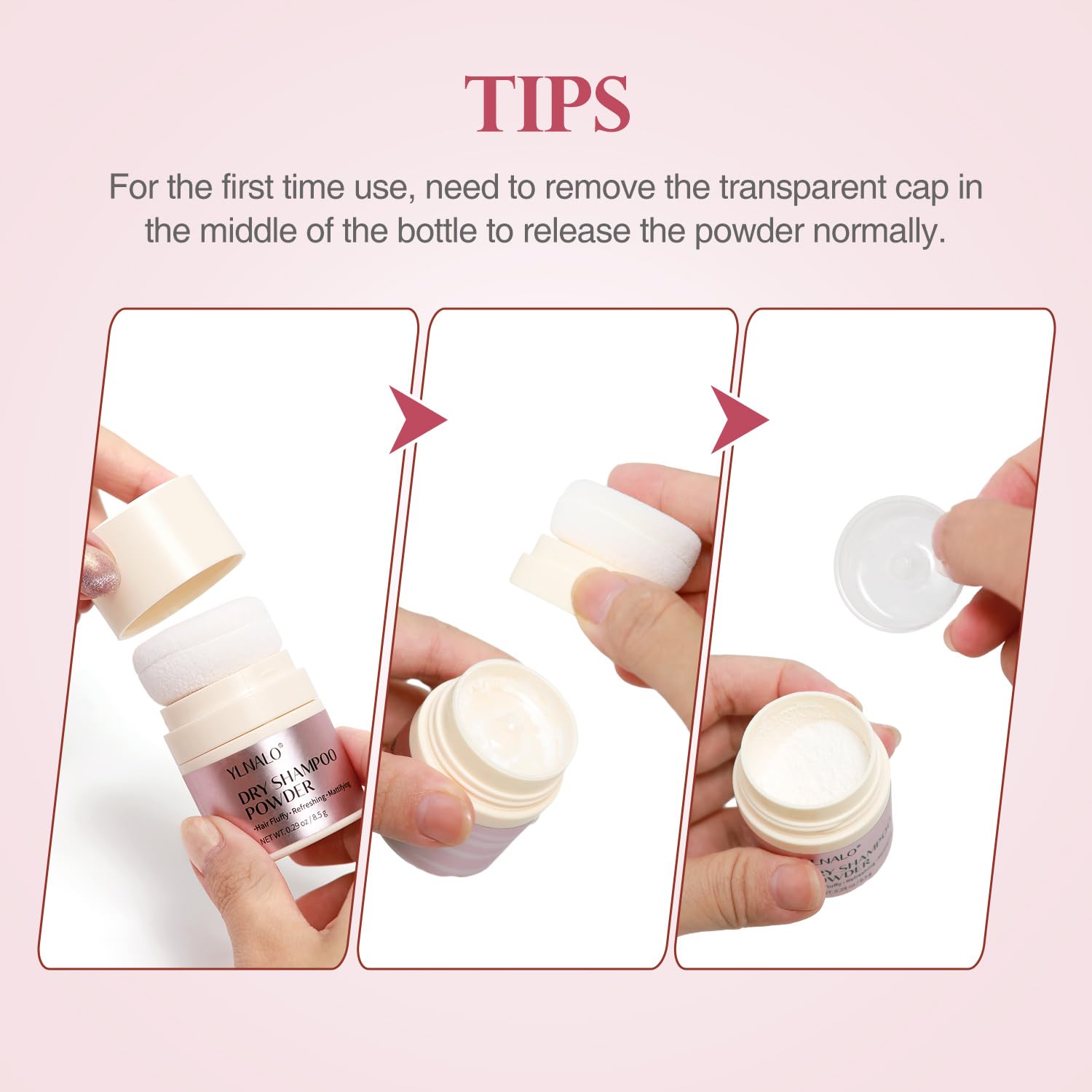 YLNALO Dry Shampoo Powder, Mattifying Root Fuller Looking Refreshing Hair, Vegan, Non-aerosol, No White Cast, Travel Size Dry Shampoo Suitable for Women and Men, 0.29 Oz