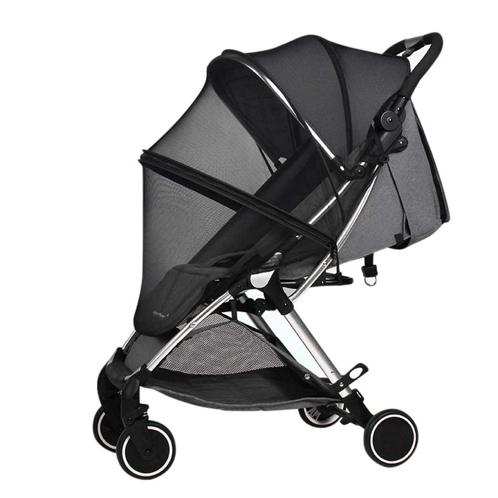 2 in 1 Net Baby Stroller Sun Shades with Zipper Window, Universal Mesh Travel Breathable See Through Outdoor Walking Beach Parasol Windproof Protective Cover for Seats, Bassinets and Carriers