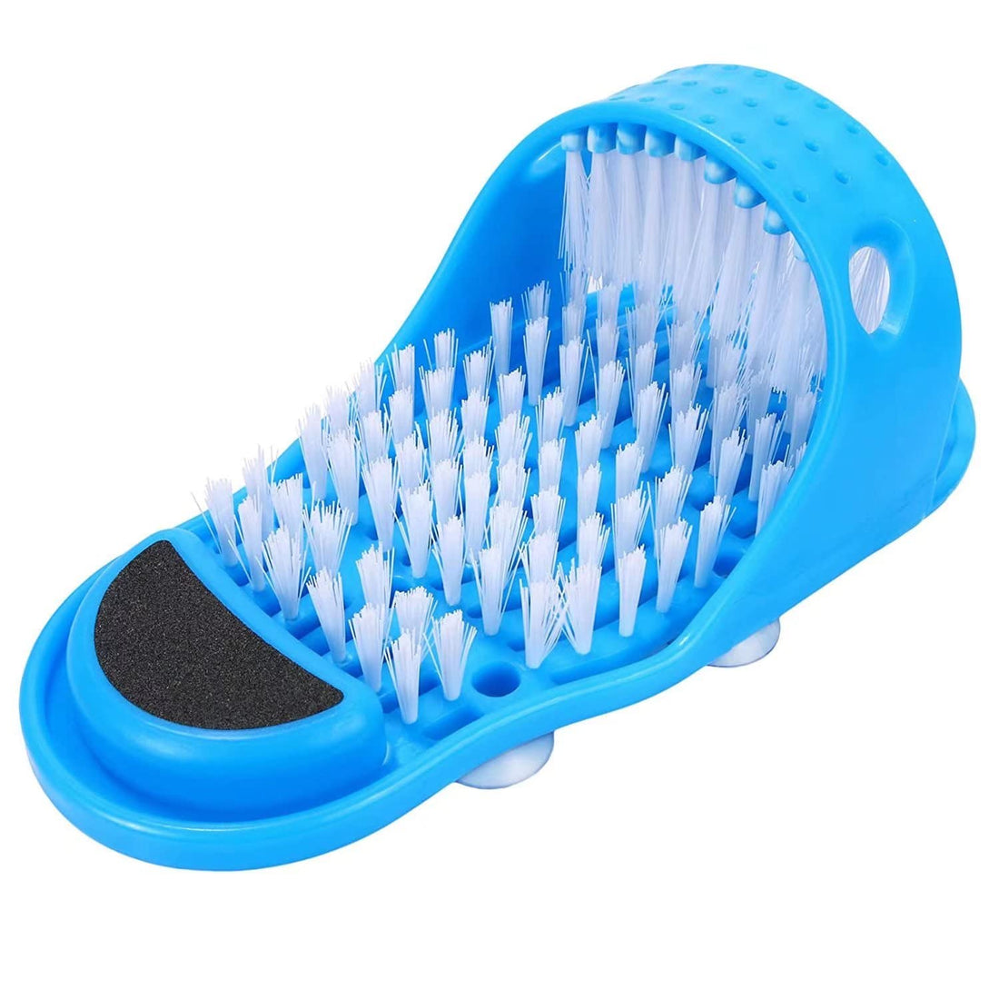 Kissbuty Magic Feet Cleaner Simple Foot Scrubber Feet Shower Spa Easy Feet Cleaning Brush Exfoliating Foot Massager Slipper, Blue