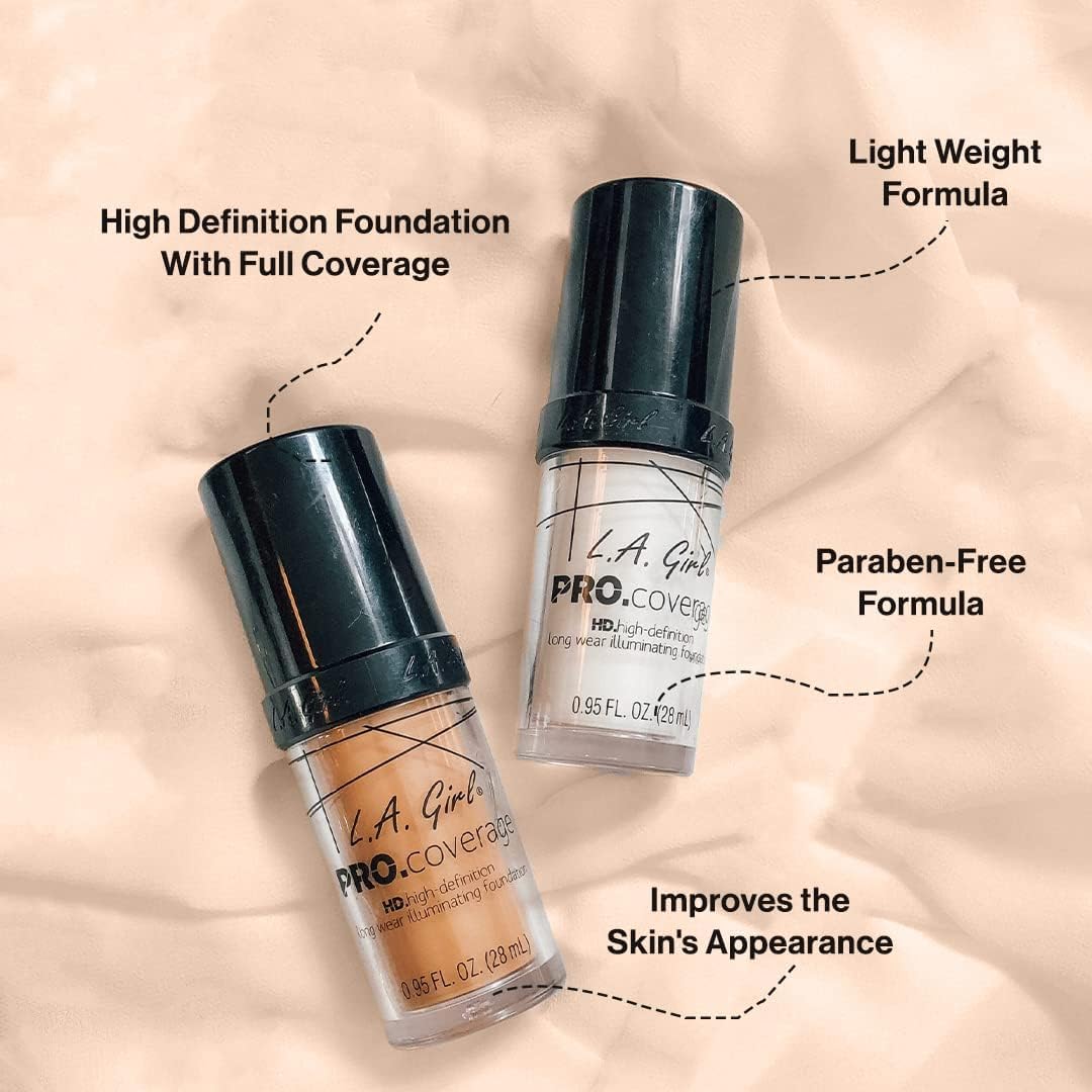L.A GIRL PRO Matte Coverage HD Liquid Foundation - Sand, 28ml