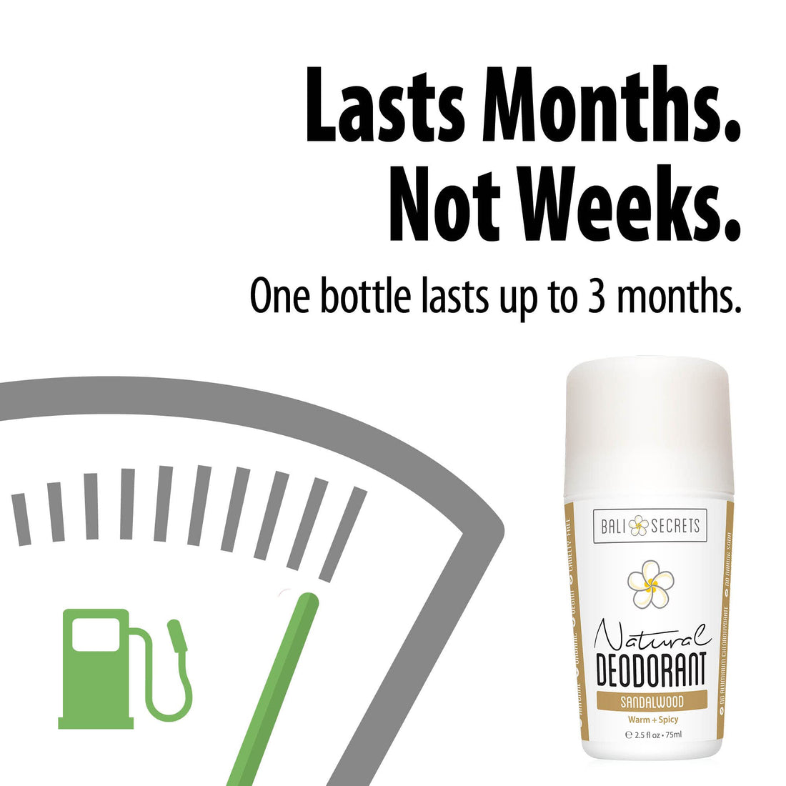 BALI SECRETS All Natural Deodorant. Pure & Simple Ingredients. Organic & Vegan. All Day Protection. [Scent: Sandalwood]