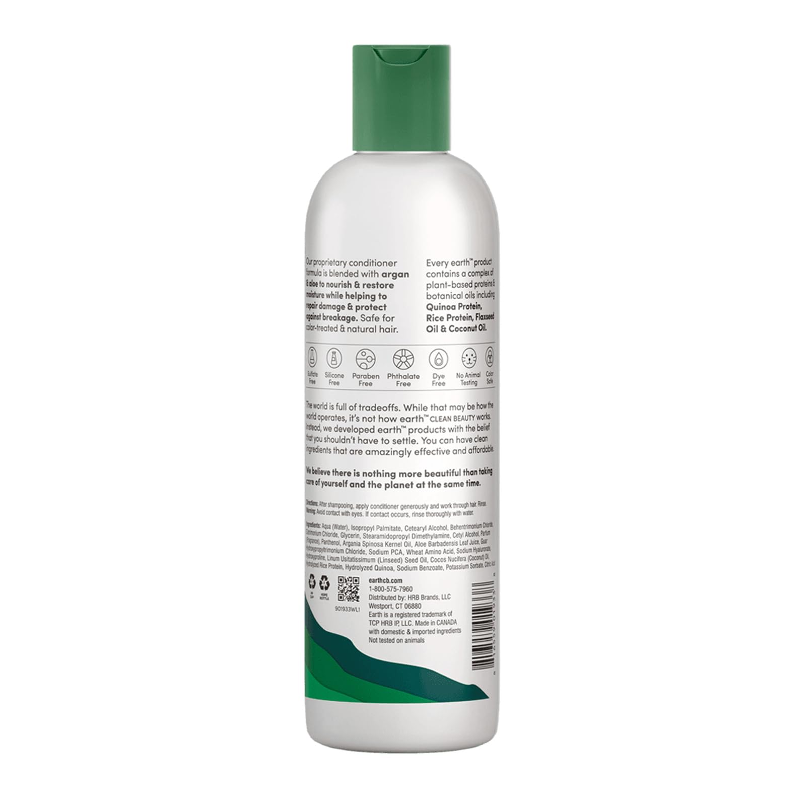 earth Moisture and Repair Conditioner - Hair Conditioner with Argan and Aloe - Sulfate and Paraben Free Conditioner Protects Against Breakage - 12 oz