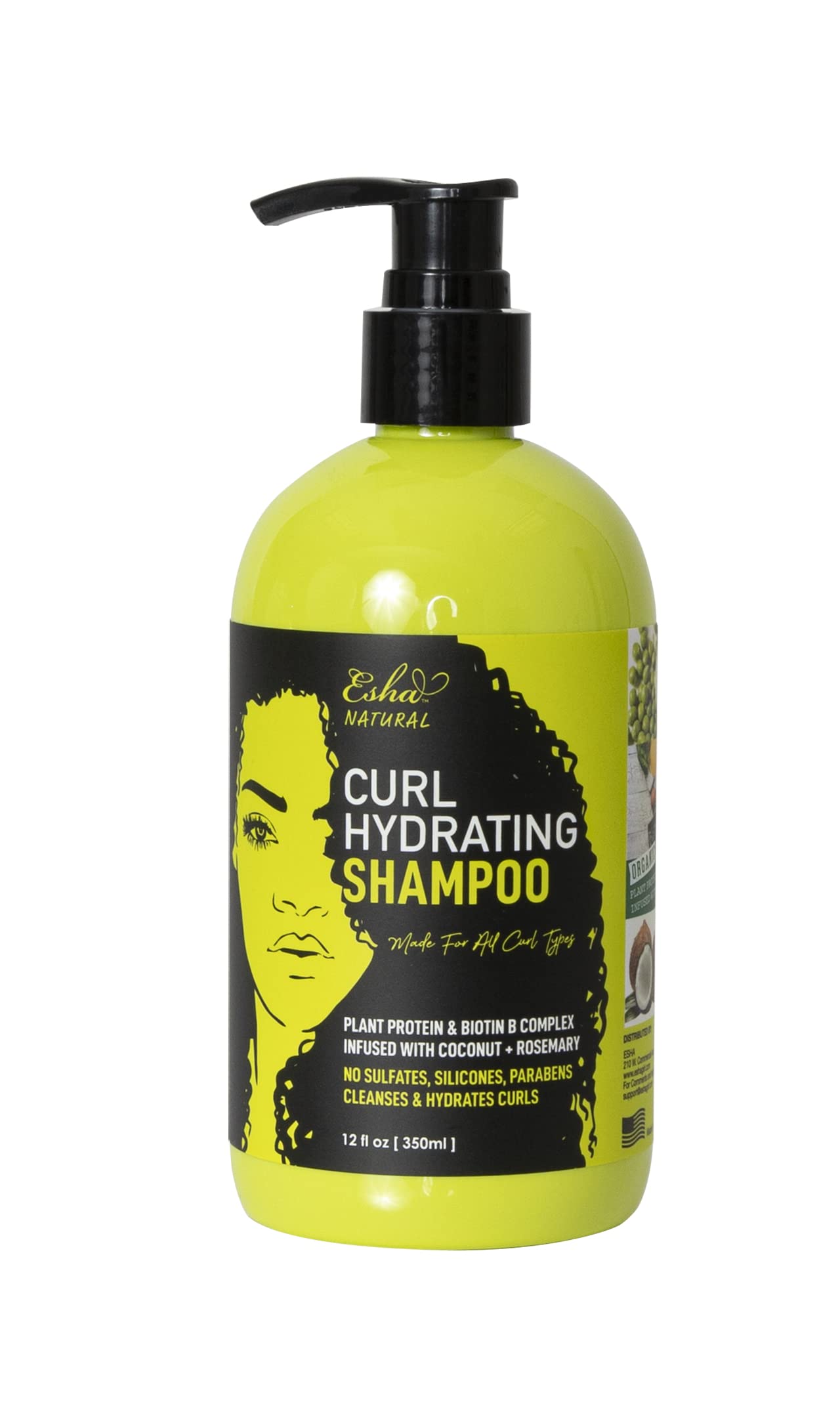 Esha Girl Natural 3C & 4C Curl Shampoo - Customized Care for Distinctive Curls, Gentle, Cruelty Free, Plant Based Nourishment - Captivating Tropical Ocean Scent - Embrace Healthy, Vibrant Hair | 12 Oz