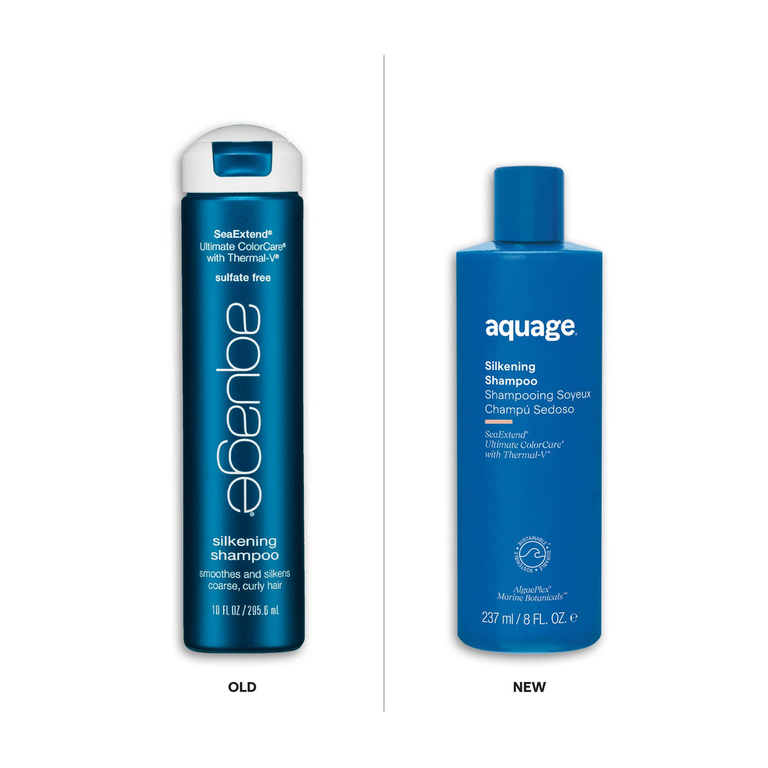 AQUAGE SeaExtend Silkening Shampoo, Smoothes and Silkens Coarse, Curly Hair, 8 oz
