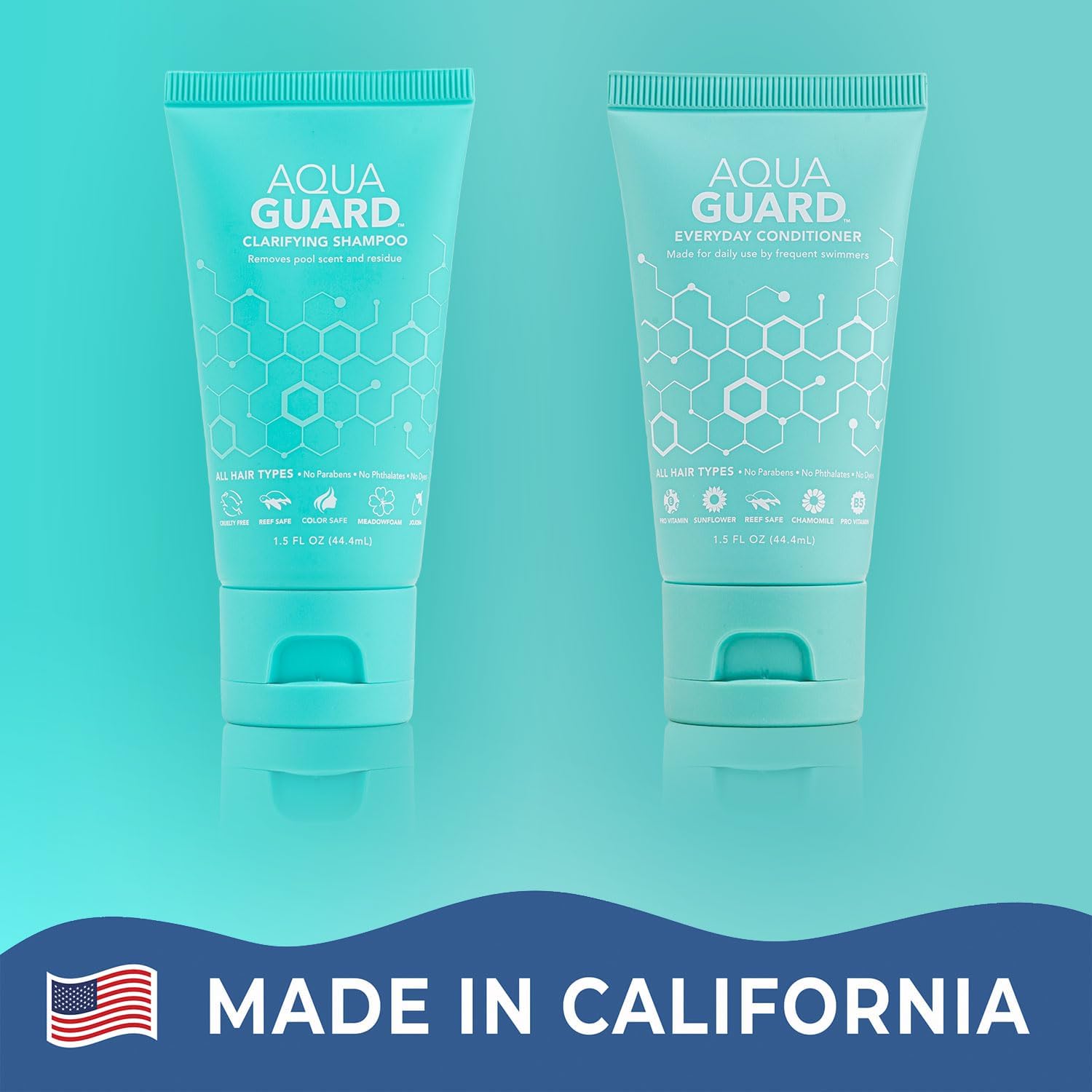 AquaGuard Travel Pack (Conditioner, Shampoo, Detangler, packets of Pre-swim Hair Defense)