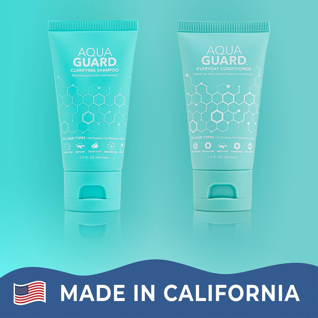 AquaGuard Travel Pack (Conditioner, Shampoo, Detangler, packets of Pre-swim Hair Defense)
