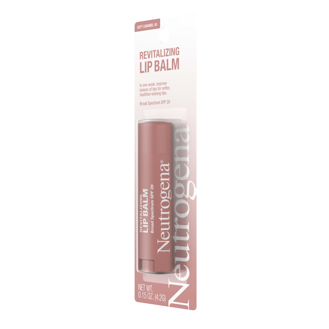 Neutrogena Revitalizing Tinted Lip Balm Broad Spectrum SPF 20 Sunscreen, Moisturizing Lip Balm with a Sheer Tint for Softer, Smoother, Healthier-Looking Lips, Sheer Soft Caramel 50, .15 oz