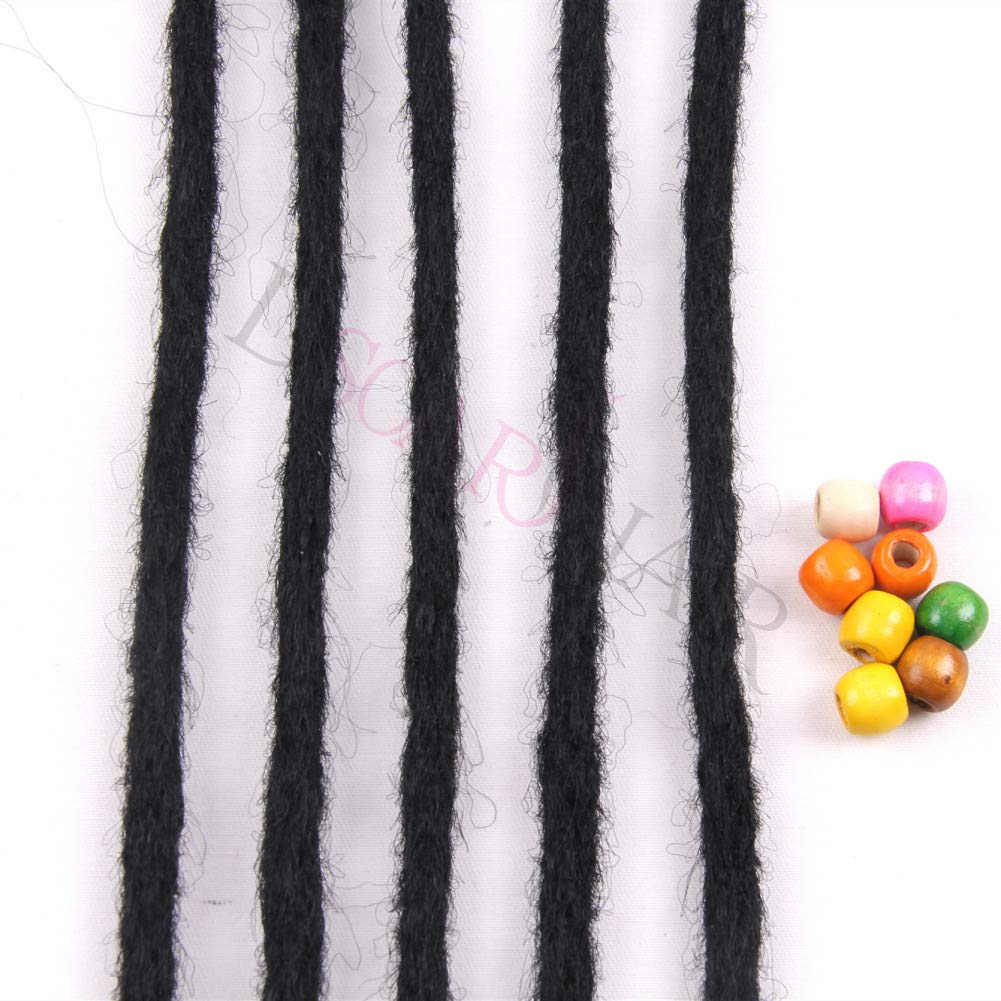 Dsoar Dreadlock Extensions For Women/Men 20 Inch Synthetic Dreads 12 Strands Handmade Fashion Reggae Locs Hip-Hop Crochet Dreadlocks(1#,Black Color)