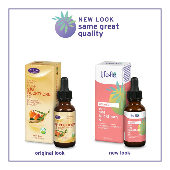 Life-flo Pure Organic Sea Buckthorn Oil | Balancing and Nourishing | Calms and Hydrates Dry, Mature or Problem Skin, 1oz