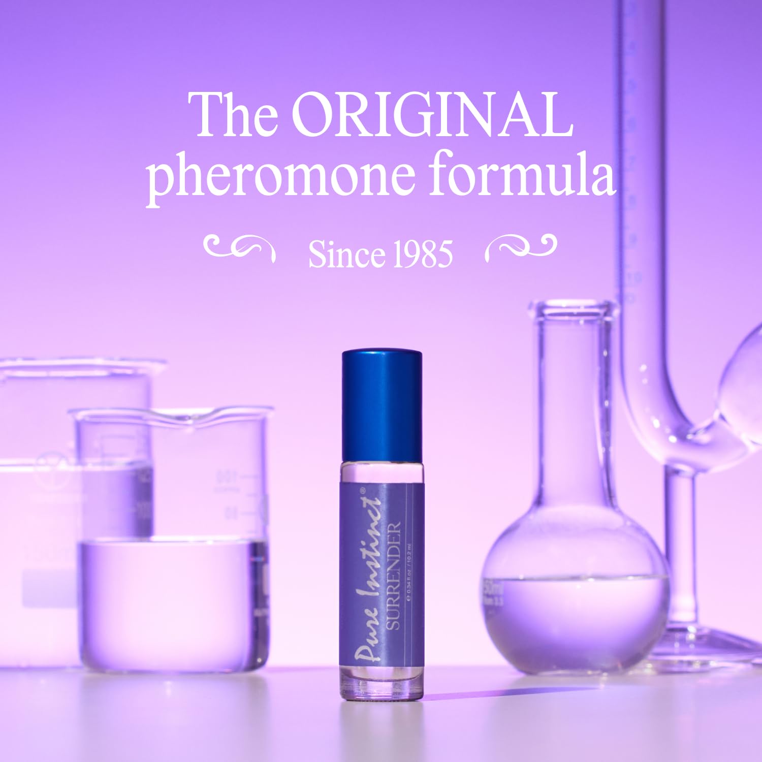 Pure Instinct SURRENDER Roll-On The Original Pheromone Infused Body Oil Perfume Fragrance EdP Parfum - For Her Women - TSA Ready 0.34 fl oz