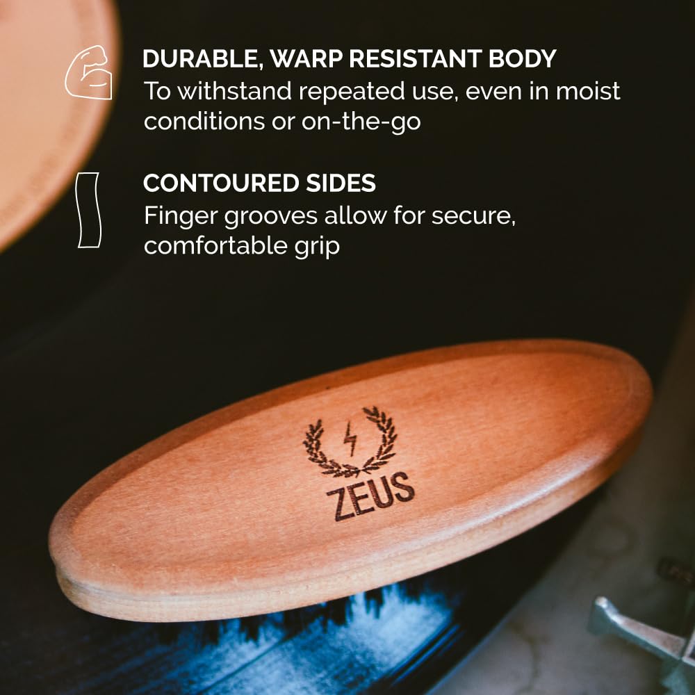 ZEUS 100% Boar Bristle Pocket Beard Brush, Medium-Firm Bristles