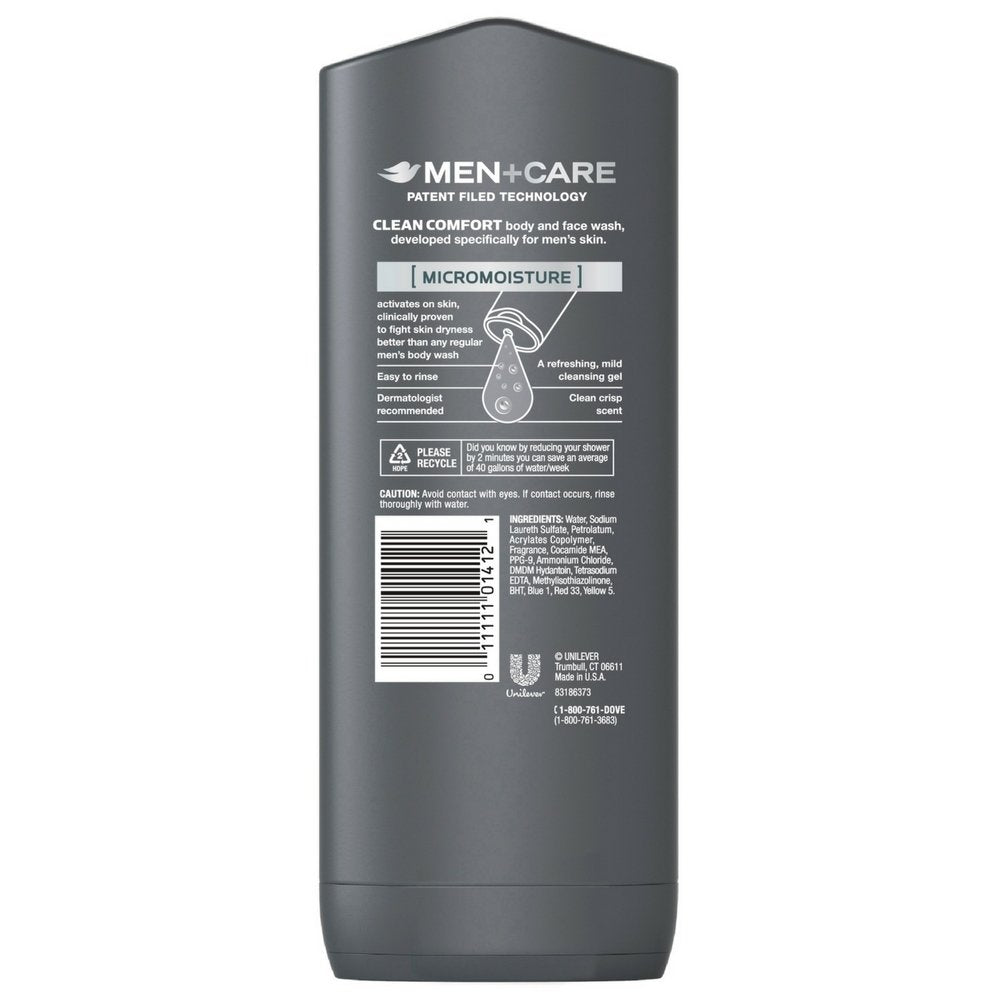 Dove Men+Care Body and Face Wash, Clean Comfort, 400ml