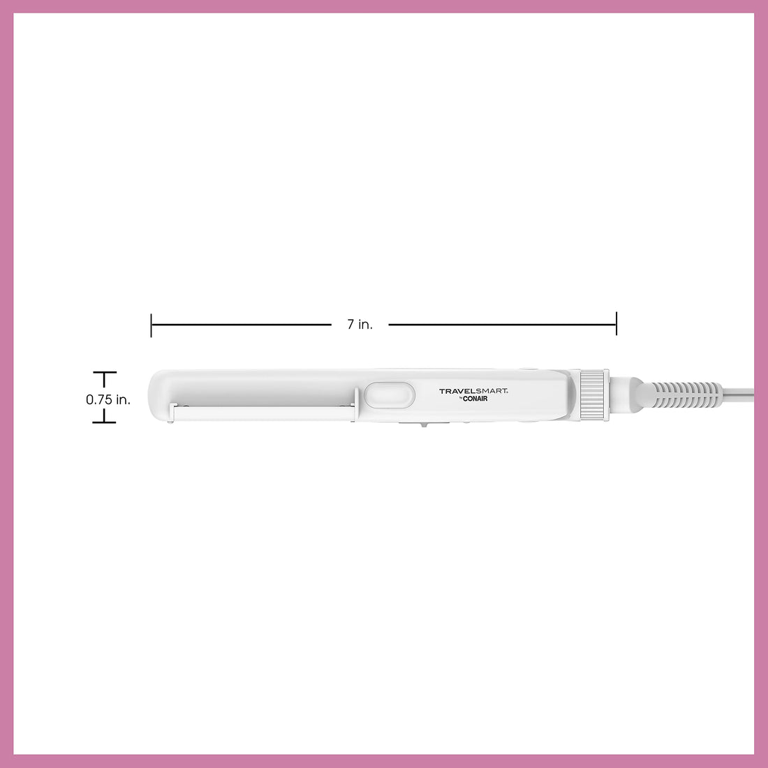 Conair Mini 2-in-1 Ceramice Travel Styler by Travel Smart, White