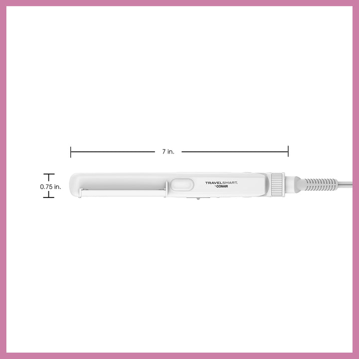 Conair Mini 2-in-1 Ceramice Travel Styler by Travel Smart, White