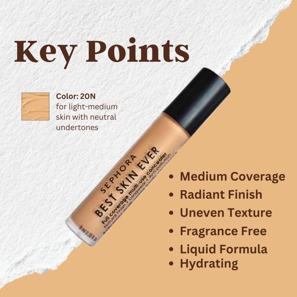SEPHORA COLLECTION Best Skin Ever Full Coverage Multi-Use Hydrating Concealer 20N