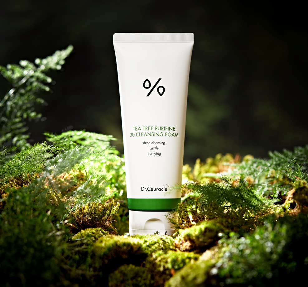 Dr.Ceuracle Tea Tree Purifine Cleansing Foam - Korean Skincare Mild Cleansing Face Wash, Gel to Foam Facial Cleanser with Soothing Finish (150ml / 5.07 fl. oz.)