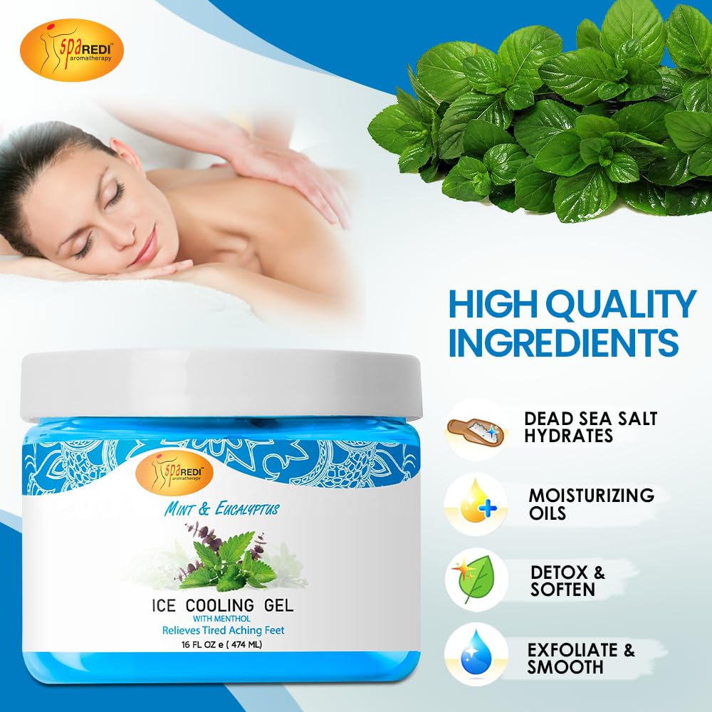 Sparedi Spa Redi Ice Cooling Gel (16 Oz - Mint & Eucalyptus)