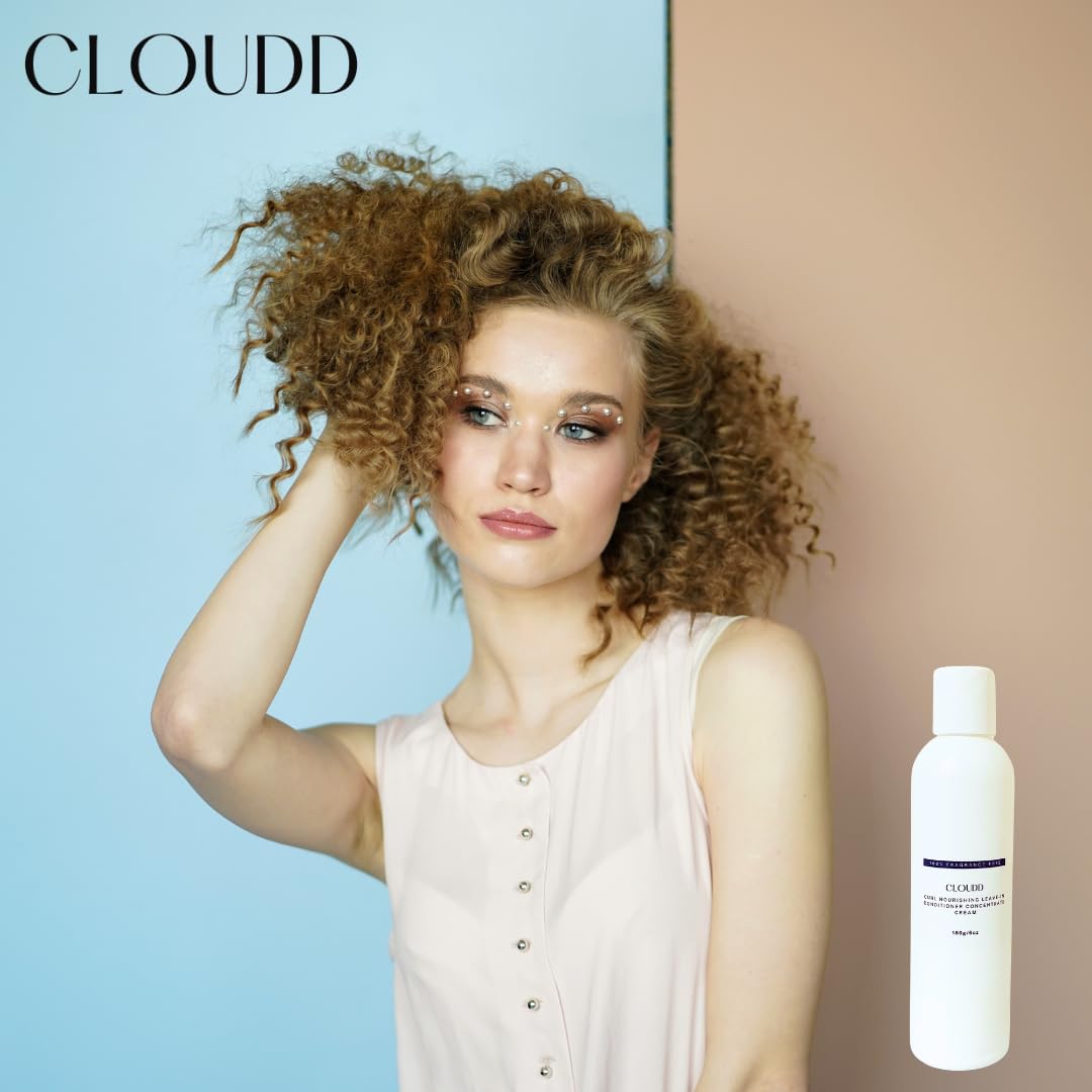 CLOUDD Curl Nourishing Leave-in Conditioner Concentrate Cream, Fragrance-Free and Essential Oil-Free