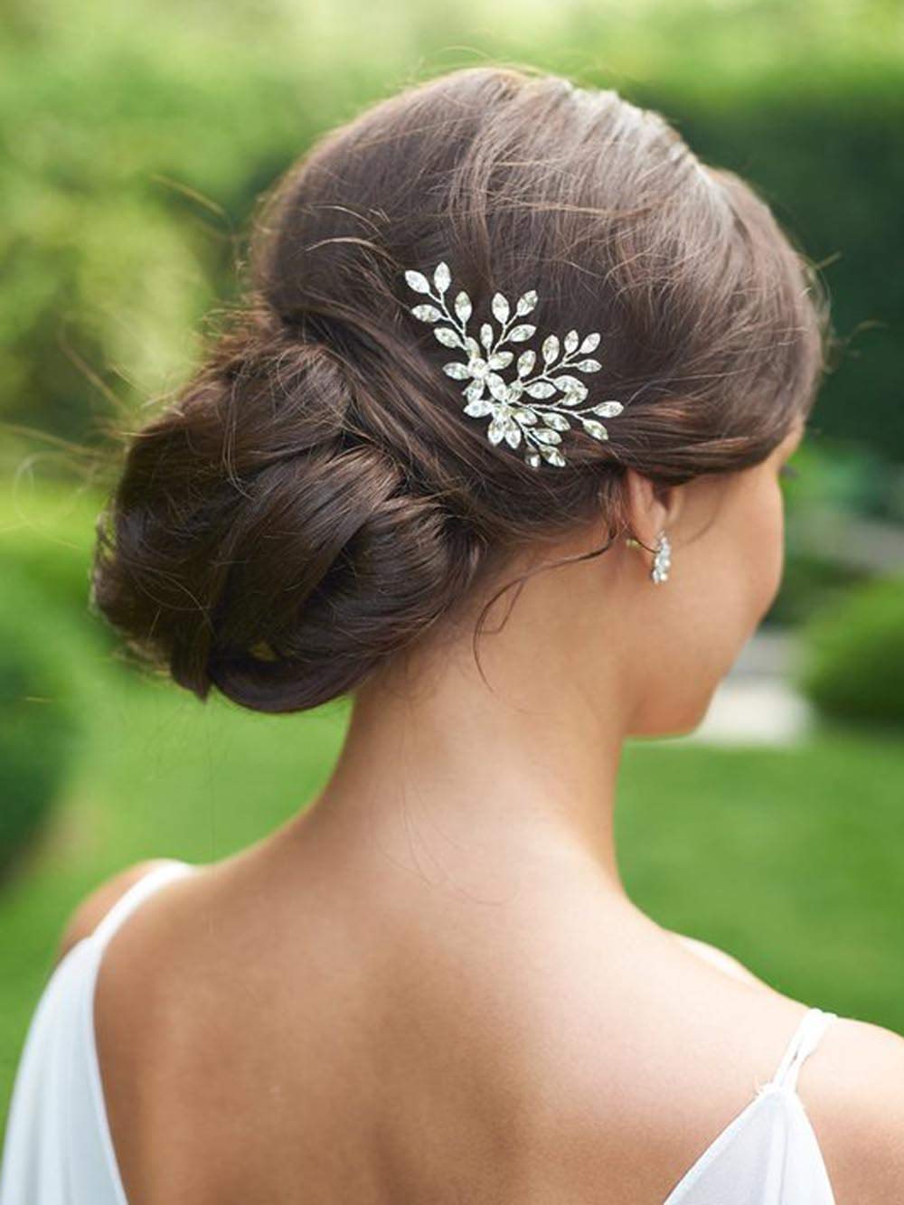 Gold: Unicra Wedding Crystal Flower Hair Pins Decorative Wedding Bridal Hair Accessories For Brides Pack Of 2 (Gold)