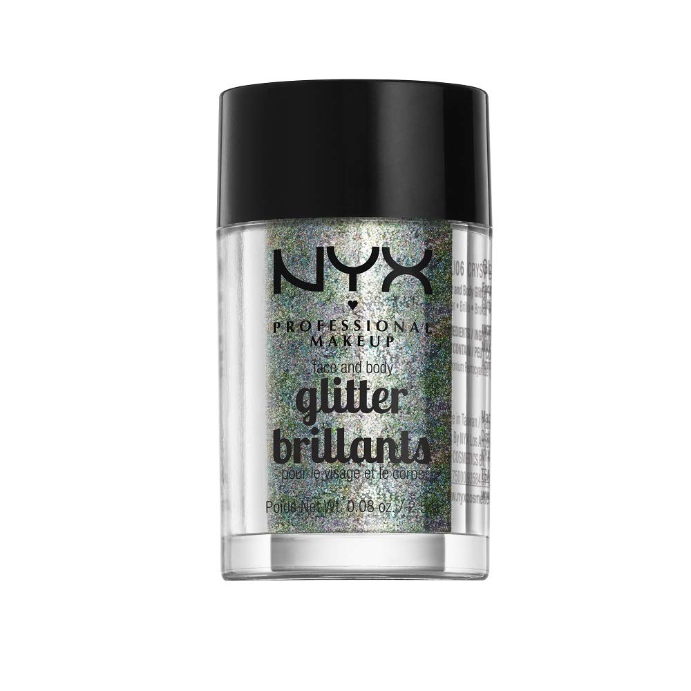 NYX PROFESSIONAL MAKEUP Face & Body Glitter, Crystal, 0.08 Ounce