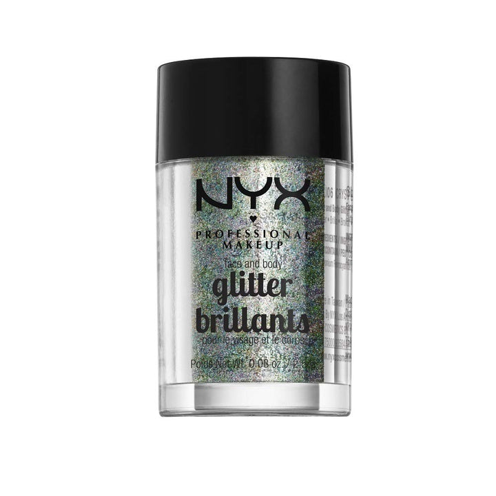 NYX PROFESSIONAL MAKEUP Face & Body Glitter, Crystal, 0.08 Ounce