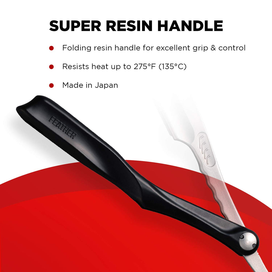 Feather SS Folding Handle Razor, Black