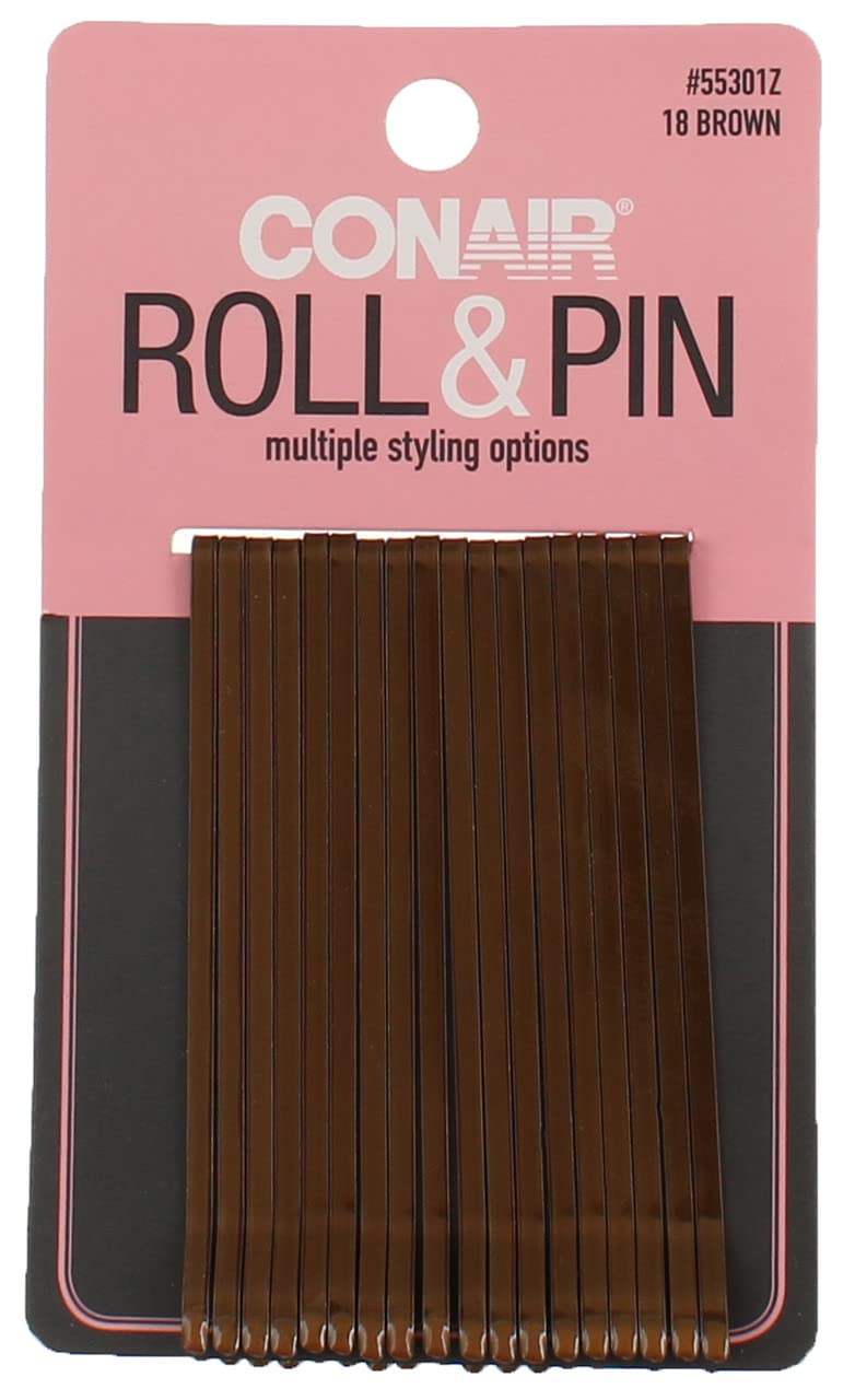 Conair Styling Essentials Roller Pins Brown 18 ct.