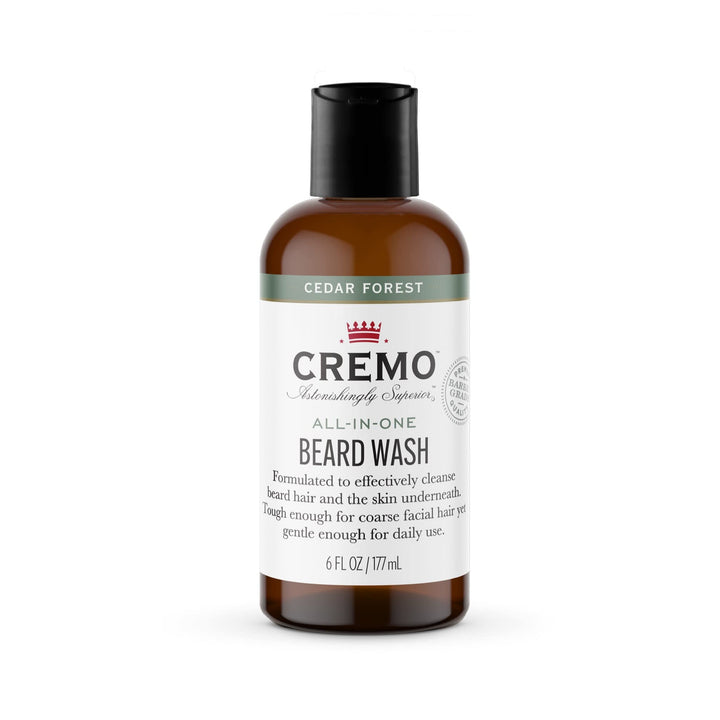 Cremo Cedar Forest Blend Beard and Face Wash, Specifically Designed To Clean Coarse Facial Hair, 6 Fluid Ounce, 1 count
