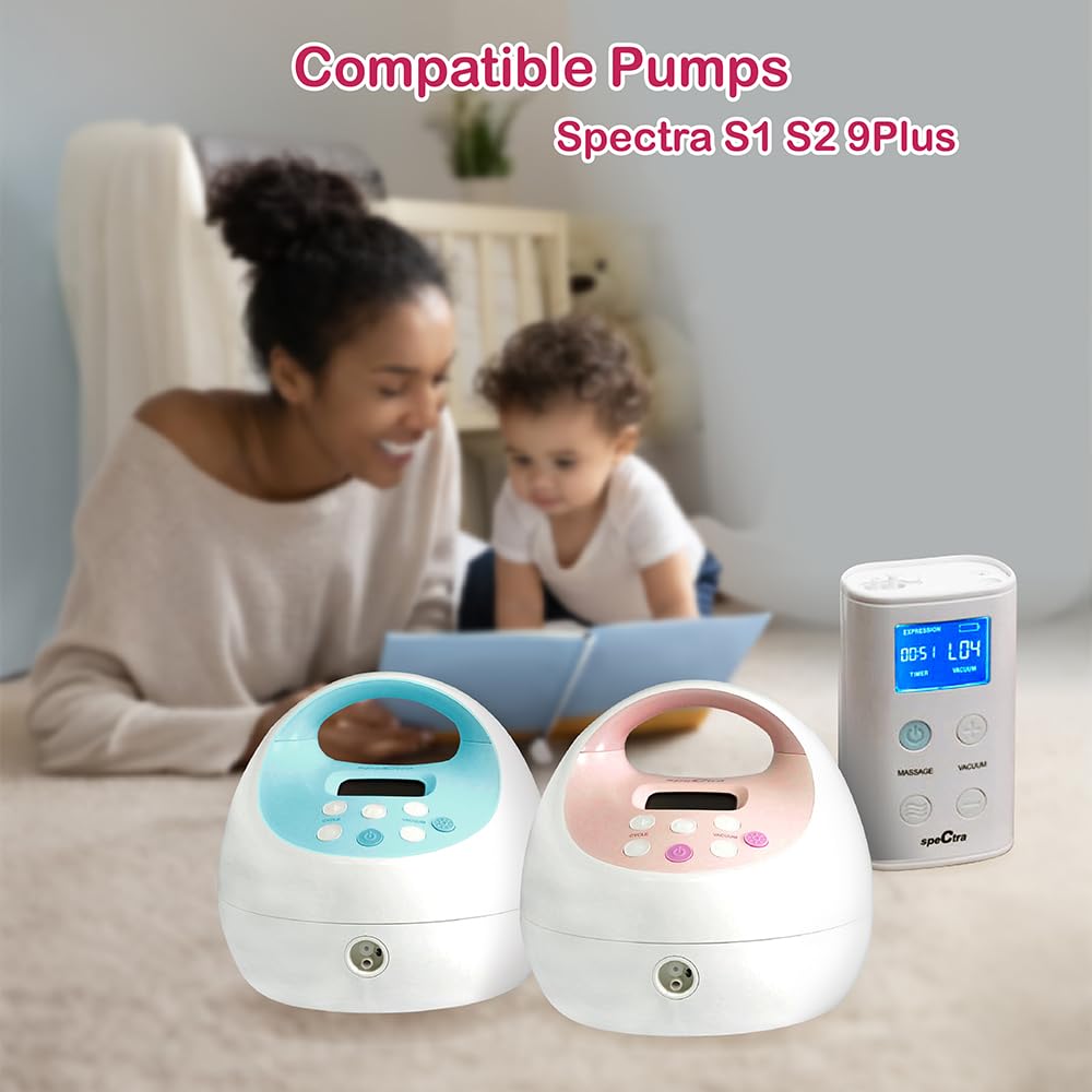 Nenesupply 19mm Flange Pump Kit Compatible w Spectra S2 S1 Breast Pumps Replacement for Spectra Pump Parts S2 Parts Accessories Inc Flange Duckbill Valve Backflow Protector Bottle for Pumping