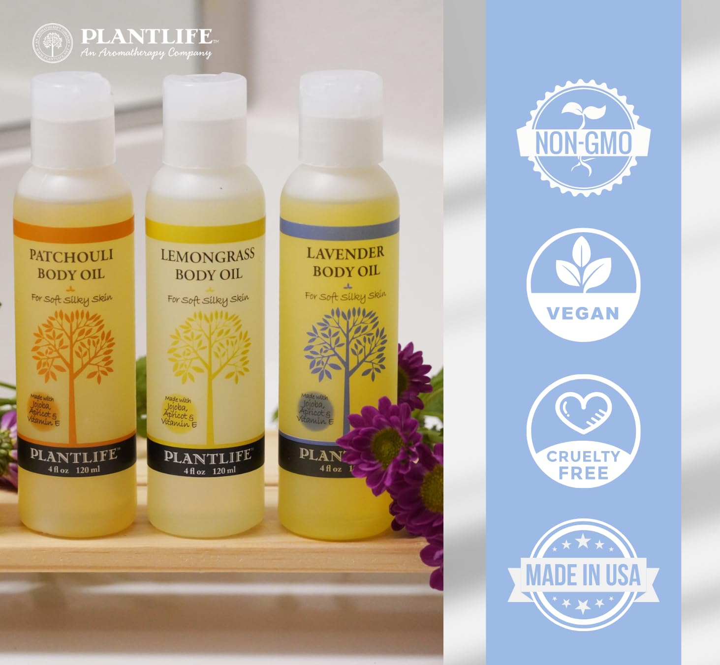 Lavender Body & Bath Oil with Vitamin E, Apricot & Jojoba- 4 oz.