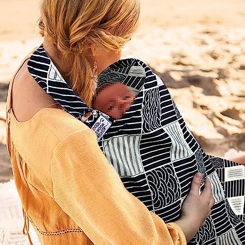 UHINOOS Nursing Cover for Mom Breastfeeding, Baby Privacy Nursing Covers Up Breathable Cotton with Ajustable Hoop for Mother (Black)