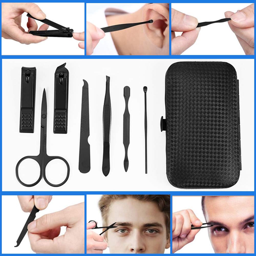 Nail Clipper Set ,Men Travel Luxury Manicure 8 In 1 Stainless Steel Nail Care Kit Professional Travel Grooming Kit Gift For Women Men Friends Parents Manicure(8 pcs)