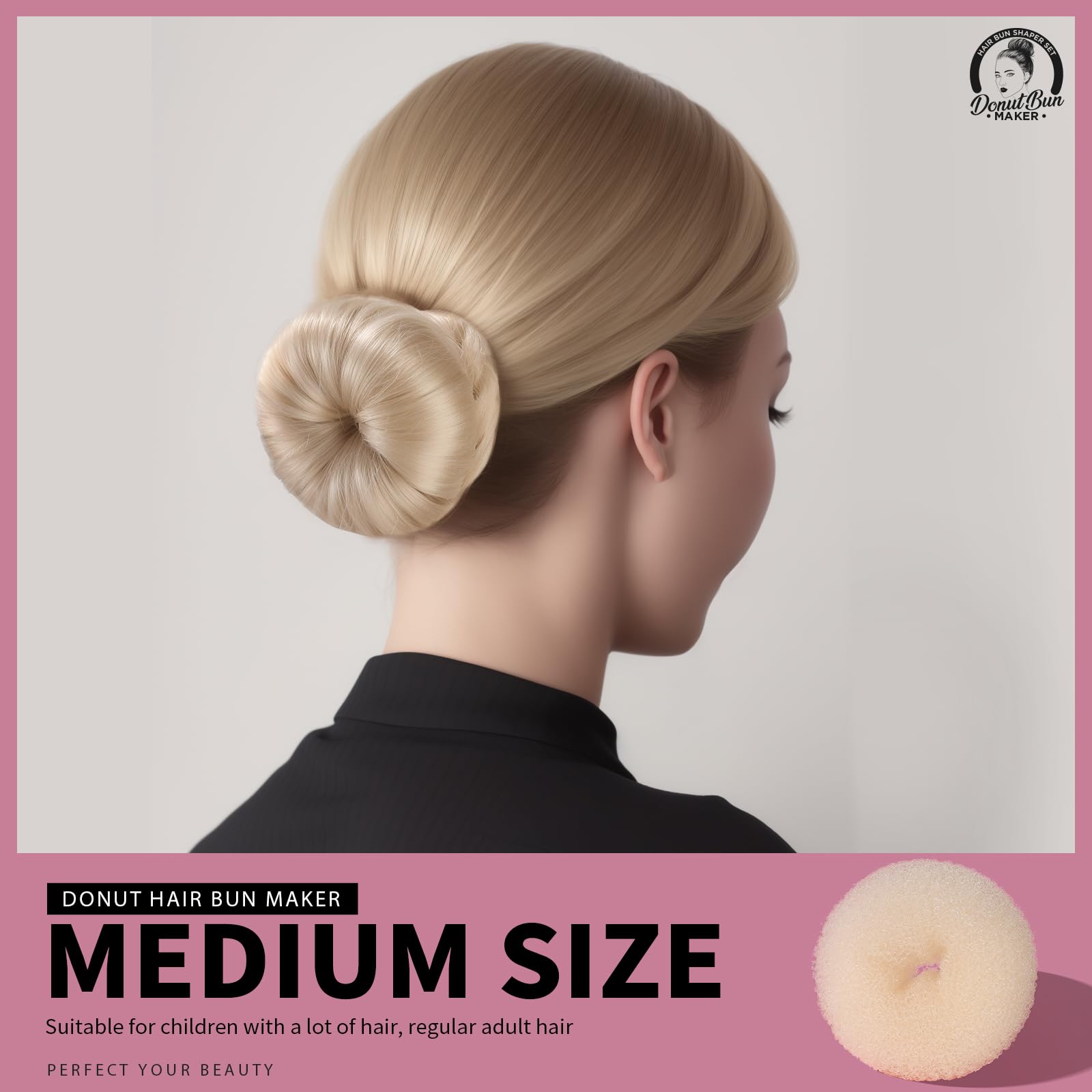 Teenitor Hair Bun Shaper SetÅ’Teenitor 4 Hair Pcs Donut Bun Maker(Extra-large, Large, Medium, Small) with Large Bobby Pins Blonde 20pcs, Doughnuts Ring Styler Maker