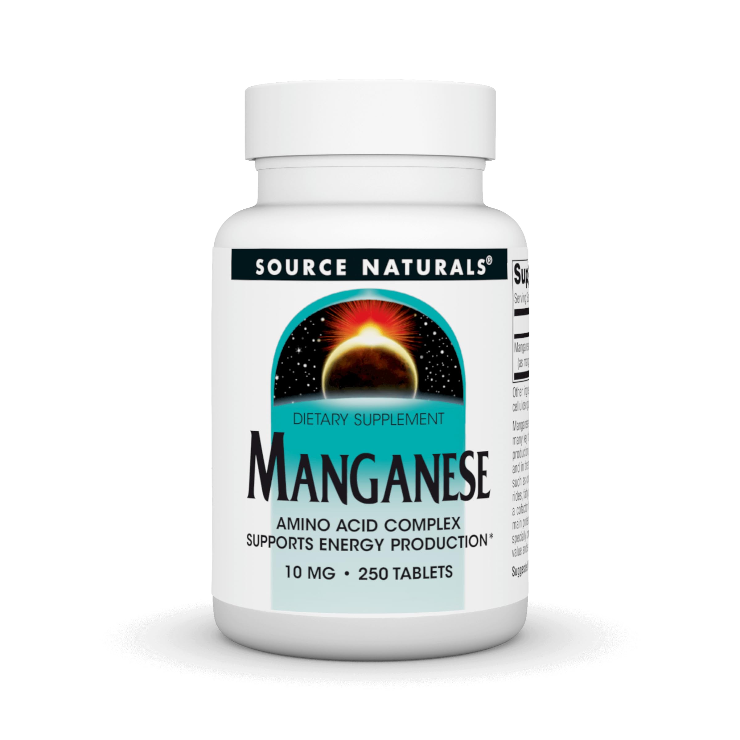 Source Naturals Manganese, Amino Acid Chelate - Supports Energy Production - 250 Tablets