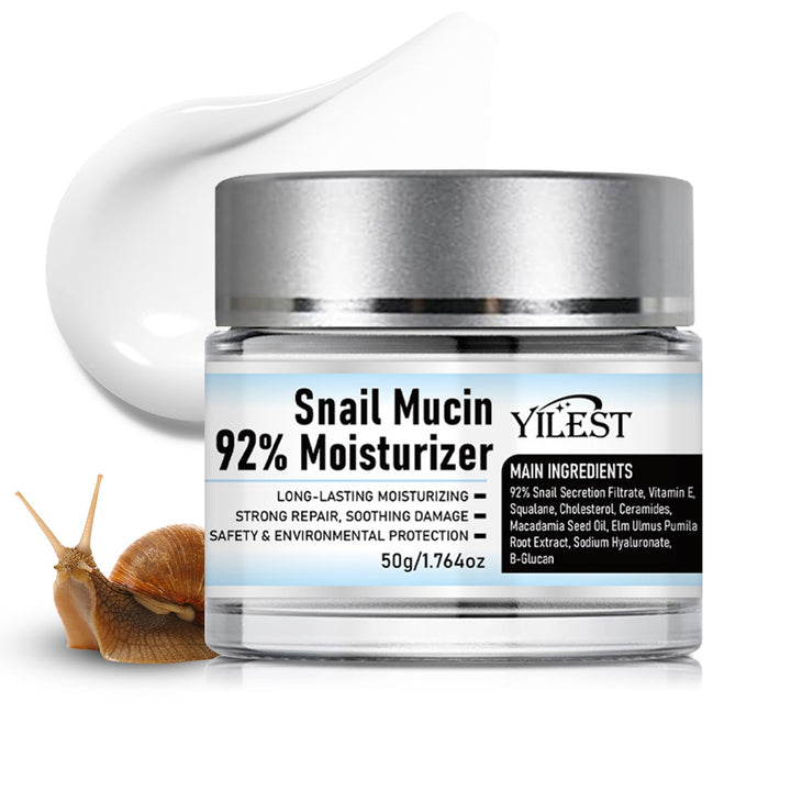 Snail Mucin 92% Moisturizer Daily Face Moisturizer Hydrating, Snail Mucin Moisturizer for Dry & Sensitive Skin, Snail 92 All In One Cream, Snail Mucin Cream Increase Skin Vitality 50g / 1.76oz
