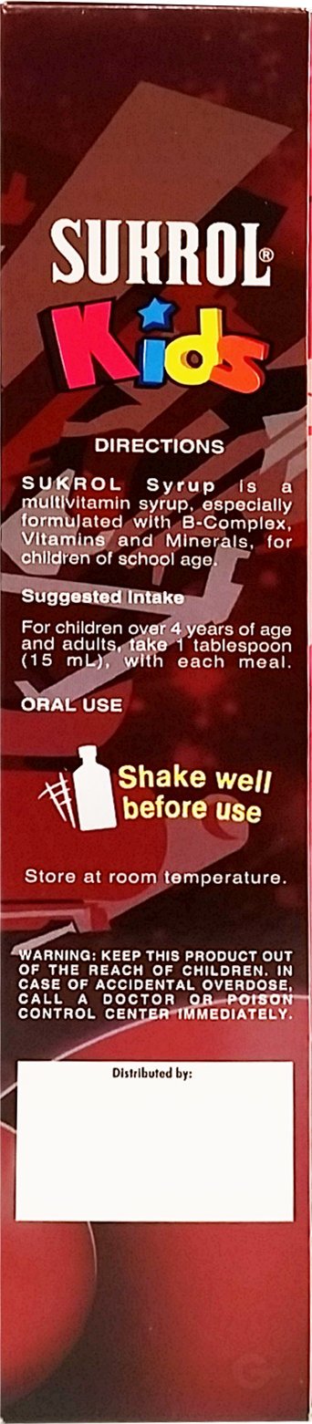 Sukrol Cherry Flavor Dietary Supplement 8.11 oz fl - Suplemento Multivitaminico sabor Cereza (Pack of 1)