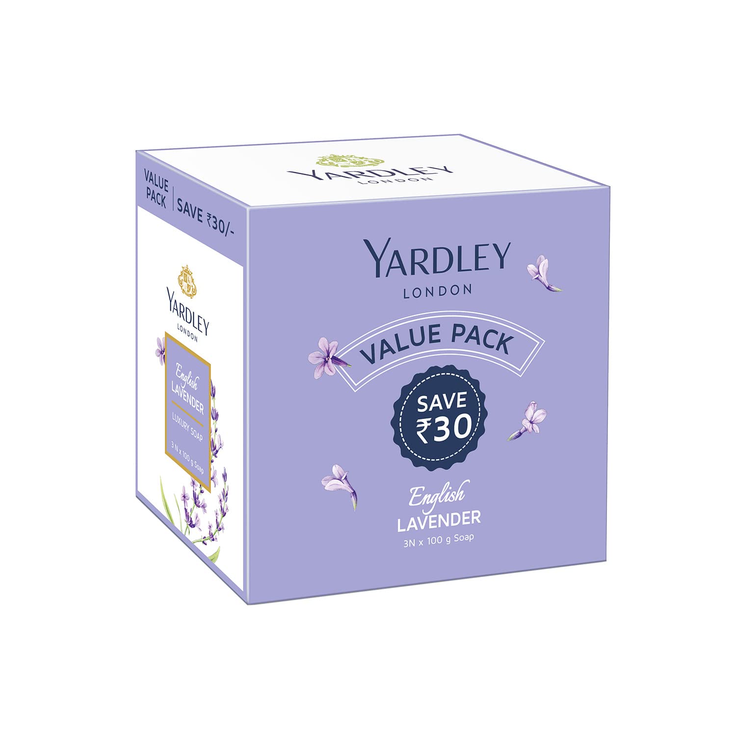 Yardley London English Lavender Luxury Soap| Daily Bathing Soap For Women| Luxury Soap With Creamy Lather| 90% Naturally Derived| 100g Each (Pack of 3)