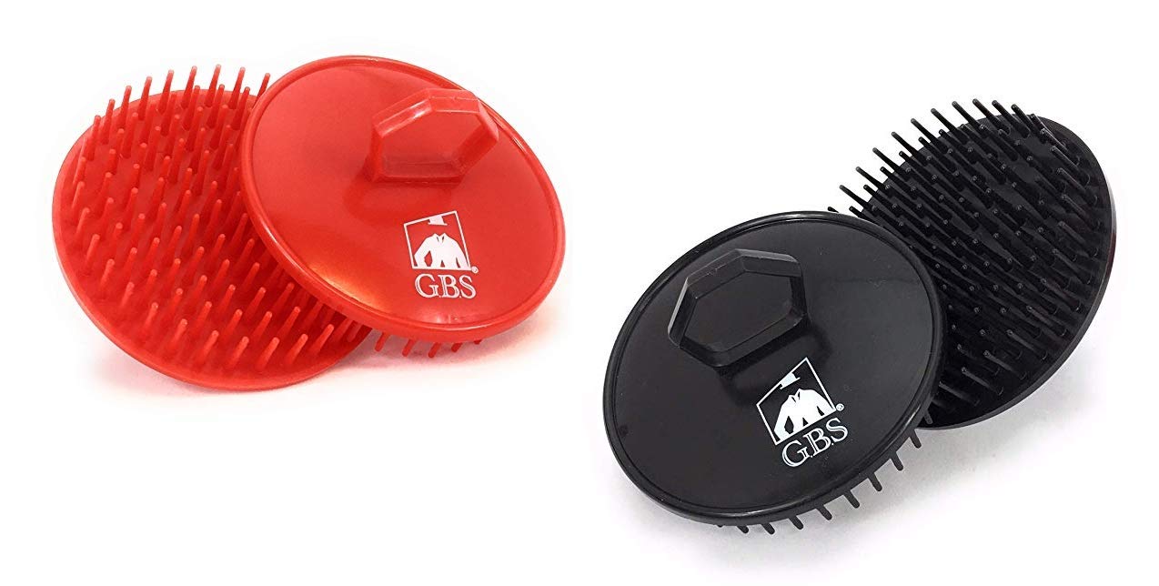 2 Pcs 3.5 Dia Round Scalp Head Massage Shampoo Brushes Red Blue