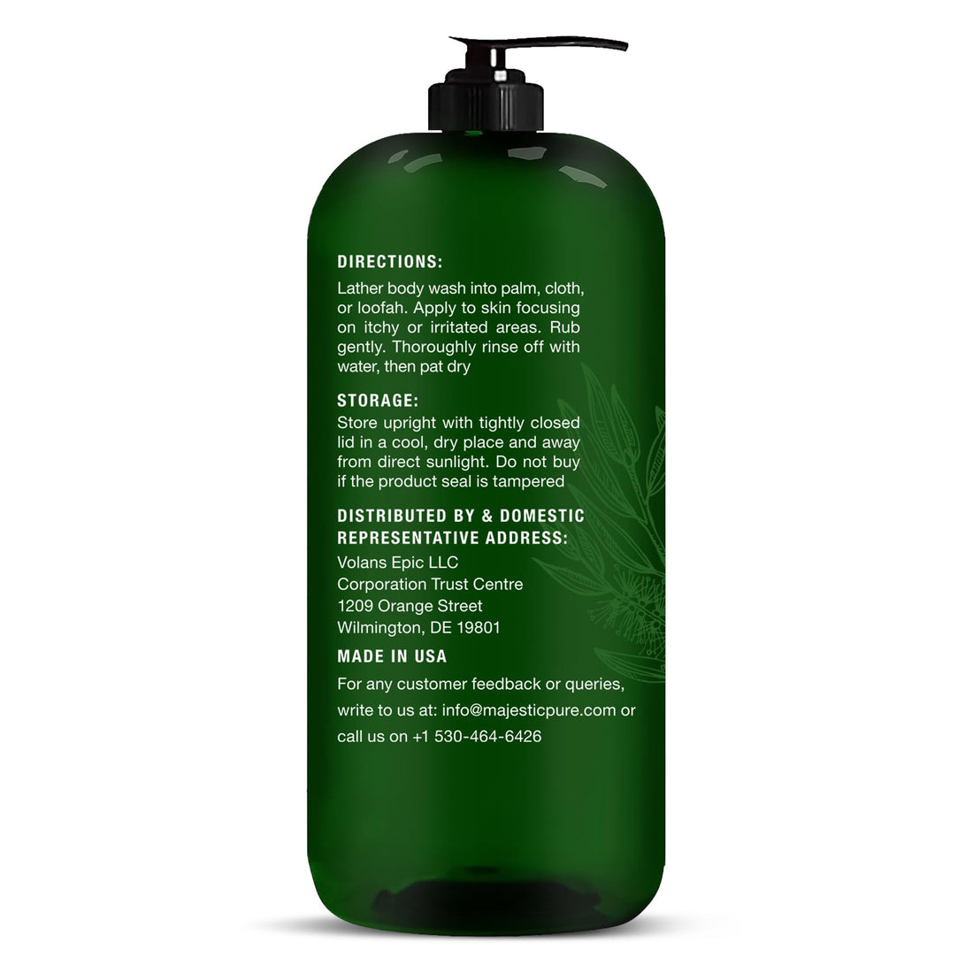 Majestic Pure Tea Tree Body Wash - Formulated to Combat Dry, Flaky Skin - Soothes, Nourishes and Moisturizes Irritated, Chapped, Problem Skin Areas - (Packaging may Vary) -16 fl. oz.